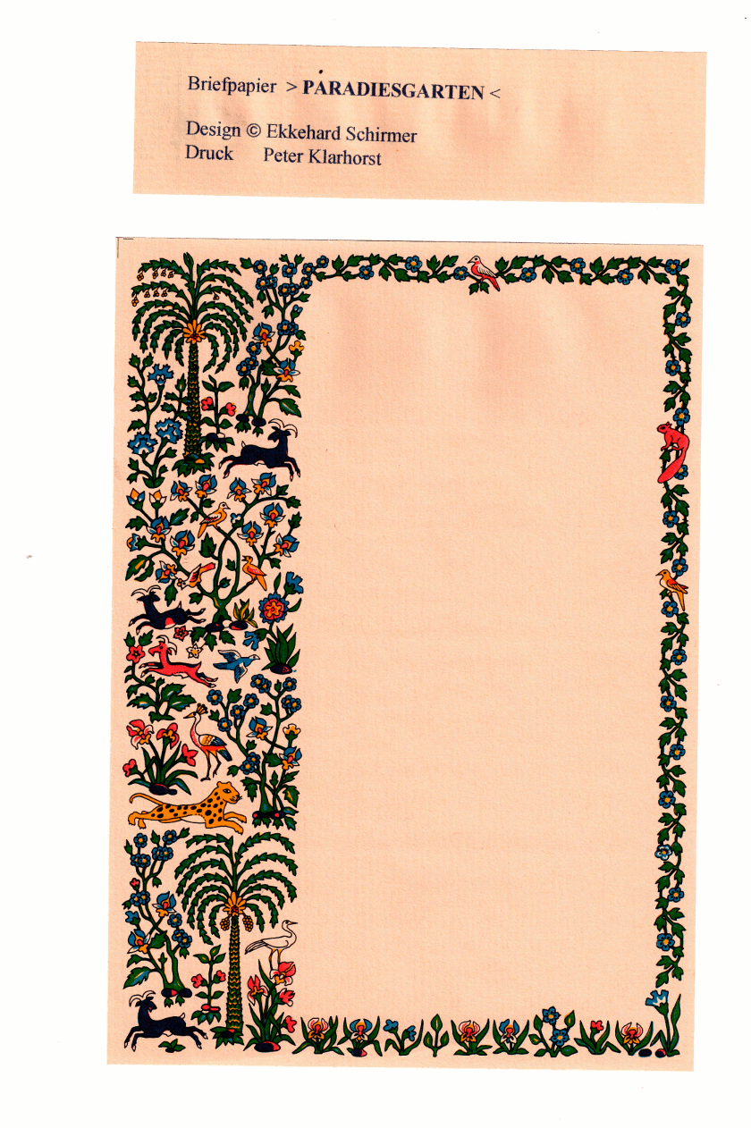 Briefpapier Paradiesgarten